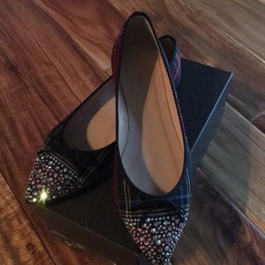 J Crew Gemma Crystal Cap Toe Flats